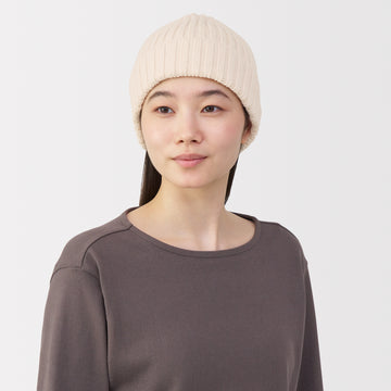 Merino Wool Ribbed Beanie MUJI