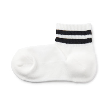 Pile Short Socks Off White Stripe 23-25cm (US W7-9 M5-7.5) MUJI