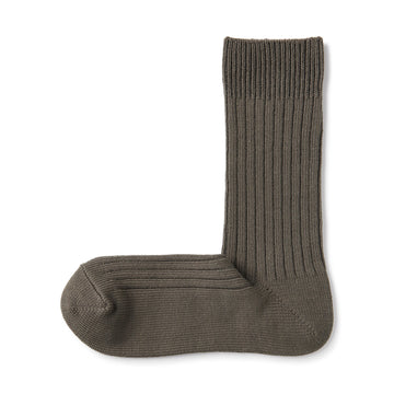 Ribbed Thick Socks Khaki Beige 25-27cm (US W9-11 M7.5-10) MUJI