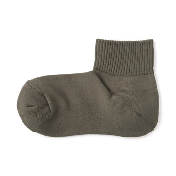 Pile Short Socks Olive Green 23-25cm (US W7-9 M5-7.5) MUJI