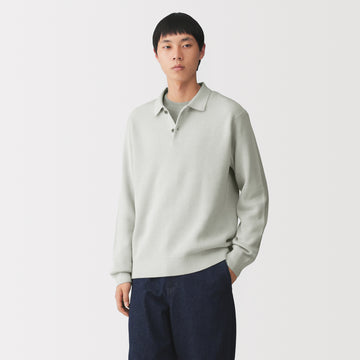 Cotton Blend Polo Sweater MUJI