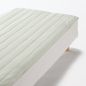Cotton Seersucker Quilted Pad - Single Green MUJI