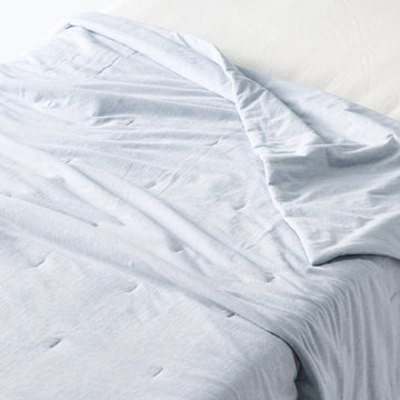 Cotton Cool Touch Thin Duvet - Queen Light Blue MUJI