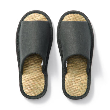 Igusa Open Toe Slippers Charcoal Grey MUJI