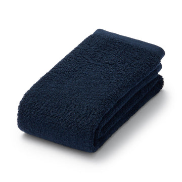 Twin Pile Face Towel - Navy MUJI
