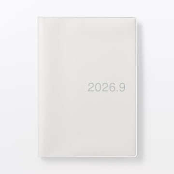 B6 White Grey Monthly/Weekly Planner From Aug. 2026 - Mon. Start MUJI