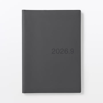 B5 Dark Grey Monthly/Weekly Planner From Aug. 2026 - Mon. Start MUJI