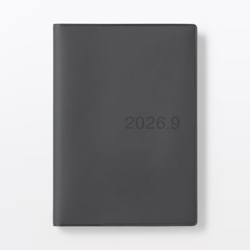 A6 Dark Grey Monthly/Weekly Planner From Aug. 2026 - Mon. Start MUJI