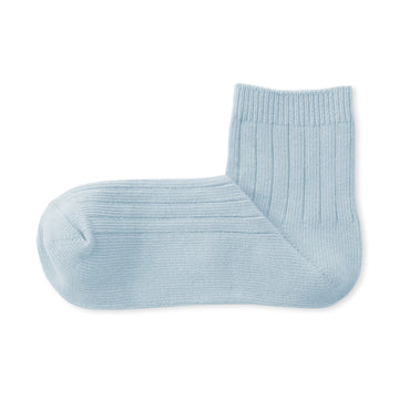 Loose Top Short Socks Light Blue 23-25cm (US W7-9 M5-7.5) MUJI