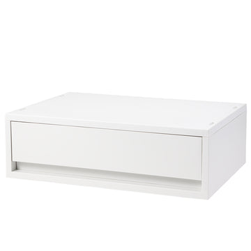 Polypropylene Wide Storage Case White Grey - Shallow (W37 x D26 x H12 cm) MUJI