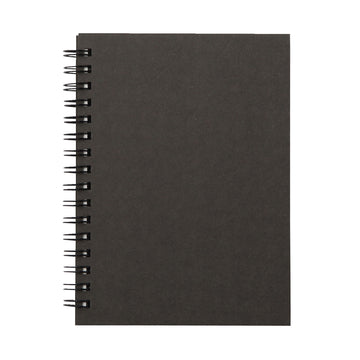 Recycled Paper Double Ring Blank Notebook - Dark Grey A6 MUJI