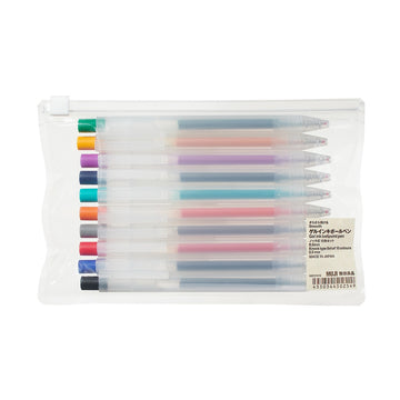 Smooth Gel Ink Ballpoint Knock Pen 10 Colour Set 0.5 mm MUJI
