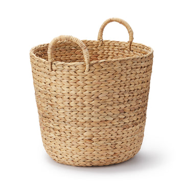 Water Hyacinth Basket with Handles - Round - Large Dia. 45 x H40 cm MUJI