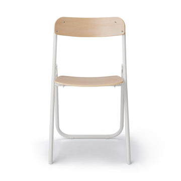 Steel Pipe Folding Chair with Wooden Seat MUJI