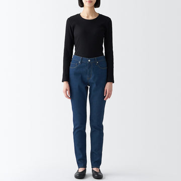 Women's Stretch Denim Slim Pants Blue MUJI