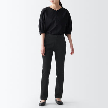 Women's 4-Way Stretch Chino Slim Tapered Pants (L 32inch / 82cm) MUJI
