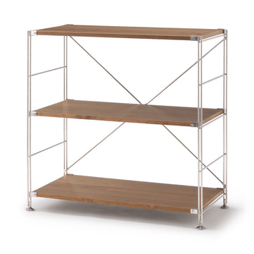 SUS Walnut Wide Shelving Unit - Small MUJI