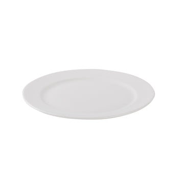 Porcelain Rimmed Dinner Plate - White