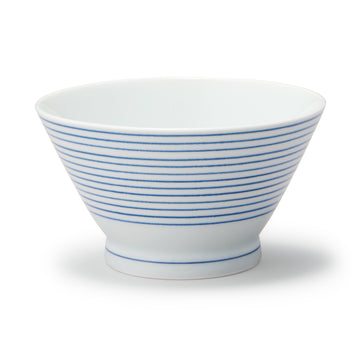 Hasami Ware Rice Bowl - Horizontal Stripes Pattern Large MUJI