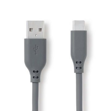 Soft and Tangle-free USB Cable - A to C - Grey MUJI