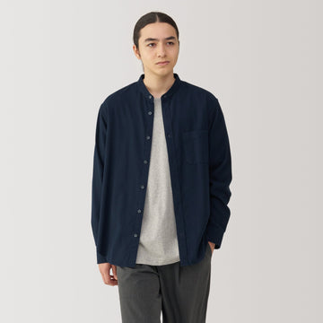 Flannel Stand Collar Shirt MUJI