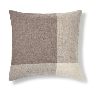 Wool Cushion Cover - Check (43 x 43 cm) Light Brown x Charcoal MUJI