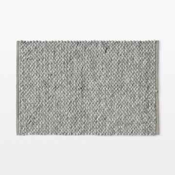 Wool Cotton Thick Weave Floor Mat - W40 x L60 cm Grey MUJI
