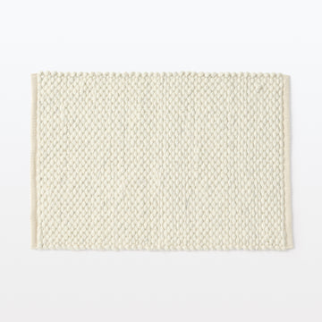 Wool Cotton Thick Weave Floor Mat - W50 x L75 cm Ivory MUJI
