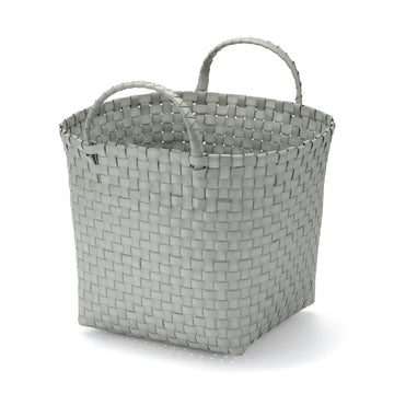 Recycled Polypropylene Strap Weave Basket - Grey - Medium (Dia. 33 x H25 cm) MUJI