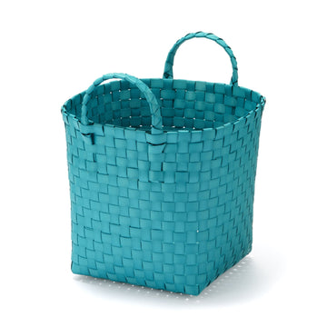 Recycled Polypropylene Strap Weave Basket - Blue - Small (Dia. 25 x H20 cm) MUJI
