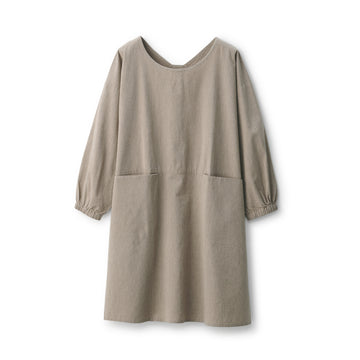 Easy Fit Long Sleeve Apron - Dark Beige MUJI