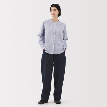 Women's Kapok Blend Denim Wide Tapered Pants MUJI