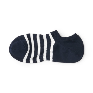 Right Angle Striped Sneaker Socks Navy Stripe 25-27cm (US W9-11 M7.5-10) MUJI