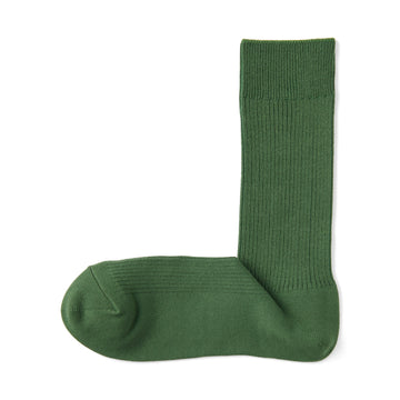 Right Angle Ribbed Socks Leaf Green MUJI
