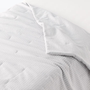Cotton Seersucker Thin Duvet - Single Grey MUJI