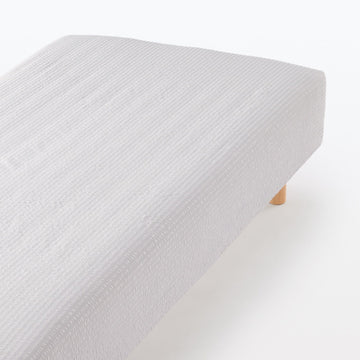 Seersucker Fitted Sheet Grey MUJI