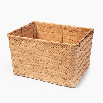 Rattan Rectangular Basket - Large (W50 x D38 x H30.5 cm) MUJI