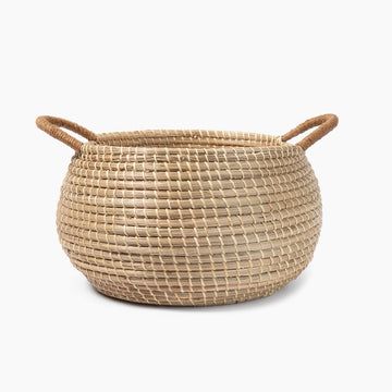 Seagrass Belly Basket with Handles - Large (Dia 45 x H33 cm) MUJI