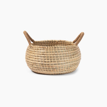 Seagrass Belly Basket with Handles - Small (Dia 32 x H24 cm) MUJI
