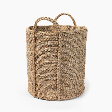 Seagrass Basket with Handle - Round Large (Dia 34 x H47 cm) MUJI