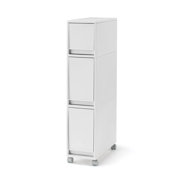 Polypropylene Stocker with Caster #1 - White Grey (3 Tier) MUJI
