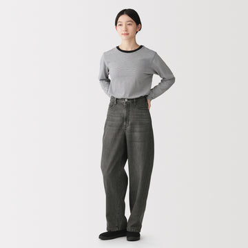 Kapok Blend Denim Cocoon Pants MUJI