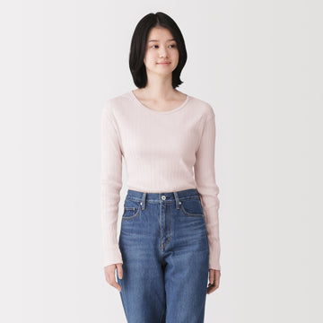 Patterned Cotton Long Sleeve T-Shirt MUJI