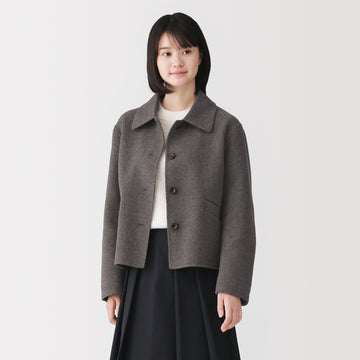 #WK37 Double-Faced Wool Short Jacket BD13A26A (black missing images) MUJI