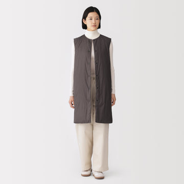 Lightweight Down Pocketable Long Vest MUJI