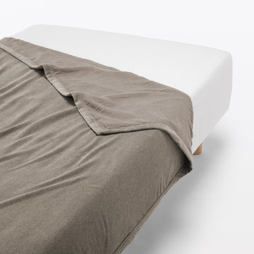 Reversible Velour Gauze Blanket - Single Light Brown MUJI