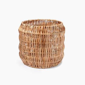 Rattan Wave Basket - Small (Dia 35.5 x H31 cm) MUJI