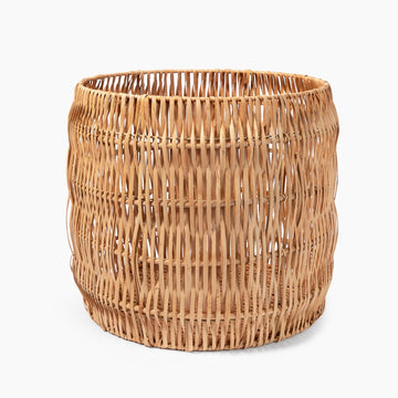 Rattan Wave Basket - Large (Dia 46 x H39 cm) MUJI