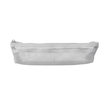 Nylon Mesh Pen Case with Gusset Grey Small MUJI