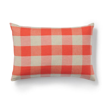 Cotton Flannel Patterned Pillowcase Orange Check MUJI